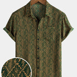 Summer Botanical Print Short Sleeve Shirt