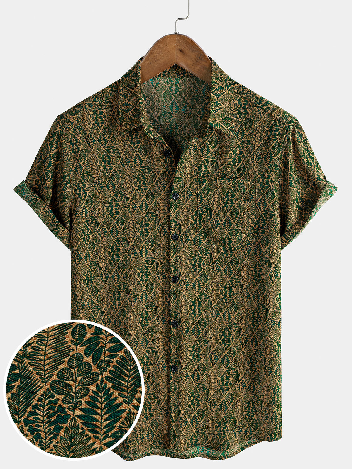 Summer Botanical Print Short Sleeve Shirt