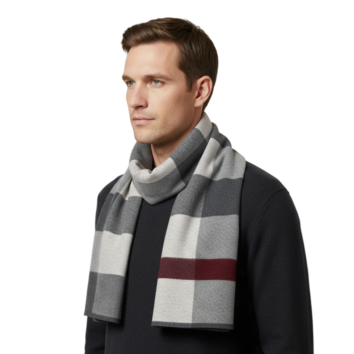 Classic Men's Plaid Scarf Highgate Beige