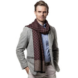 Champs Élysées Men's Cashmere and Merino Wool Scarf - Burgundy