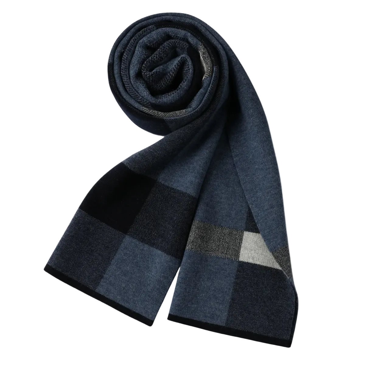 Classic Men's Plaid Scarf Highgate Dark Blue