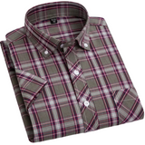 Cotton Checkered Shirt with Short Sleeves