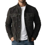 Suede jacket with buttons
