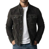 Suede jacket with buttons