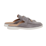 Light Gray Suede Mediterranean Mules