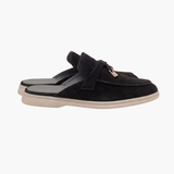 Mediterraneo Men's Suede Mules, Black