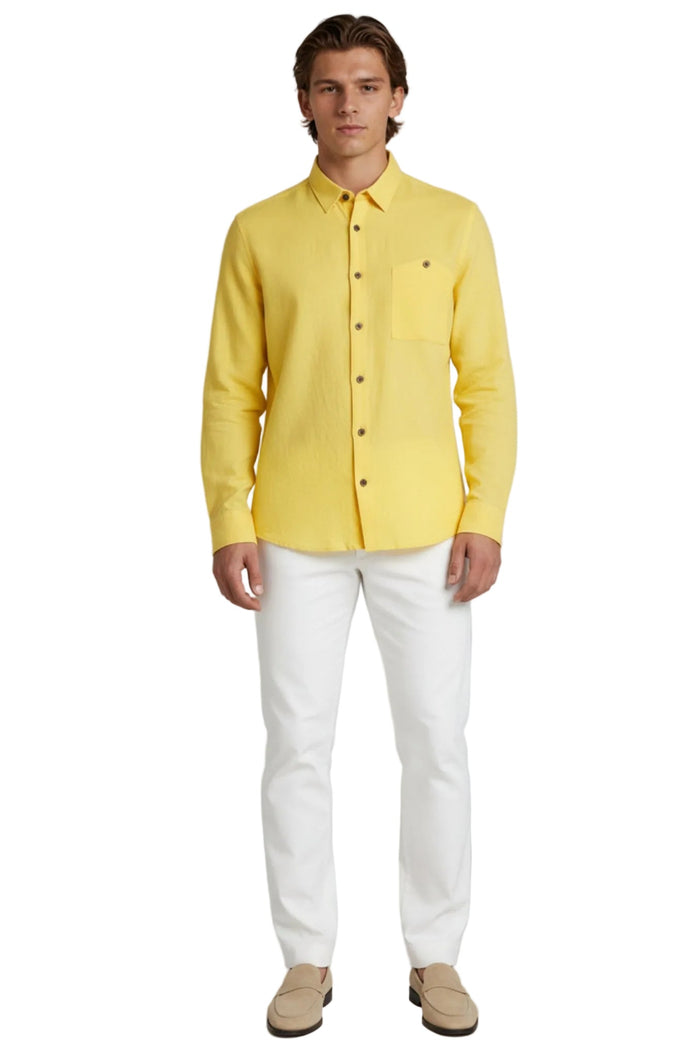 Monaco Linen Shirt – Light Yellow