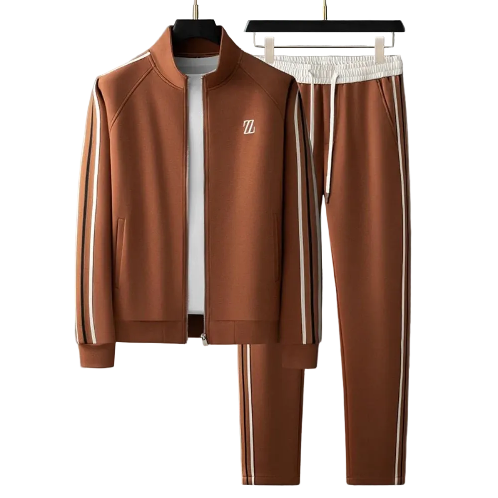Oscar - Striped Tracksuit Brown