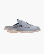 Mediterraneo Men's Suede Mules, Sky Blue