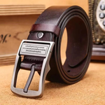 Brighton Men's Leather Belt with Classic Metal Buckle