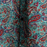 Vintage Cotton Shirt with Short Sleeves and Buttons for Men in Paisley Style