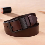 Brighton Men's Leather Belt with Classic Metal Buckle