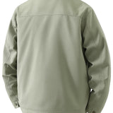 Lightweight Twill Jacket for Men – Pea Green – Regular Fit