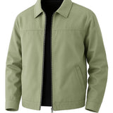 Lightweight Twill Jacket for Men – Pea Green – Regular Fit