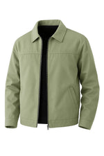 Lightweight Twill Jacket for Men – Pea Green – Regular Fit