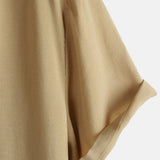 Casual Khaki Solid Color Summer Shirt