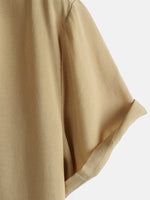 Casual Khaki Solid Color Summer Shirt