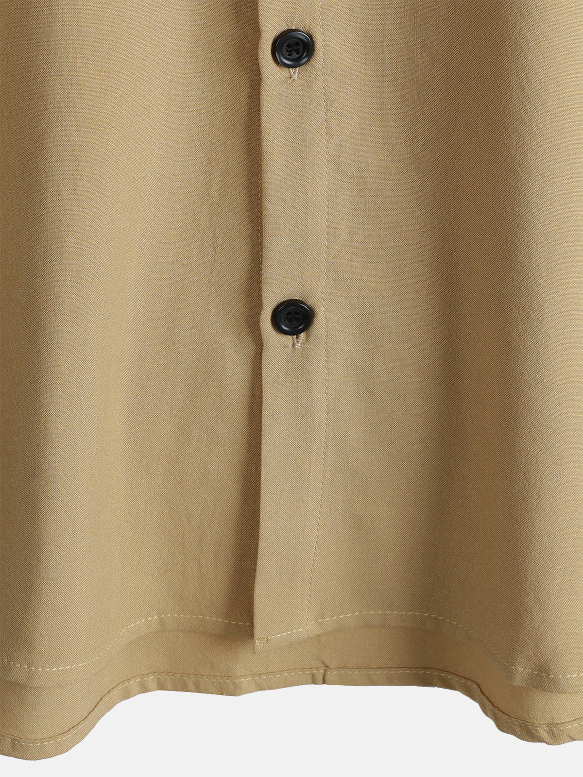 Casual Khaki Solid Color Summer Shirt