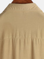 Casual Khaki Solid Color Summer Shirt