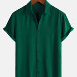 Casual Green Solid Color Summer Shirt