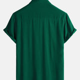 Casual Green Solid Color Summer Shirt