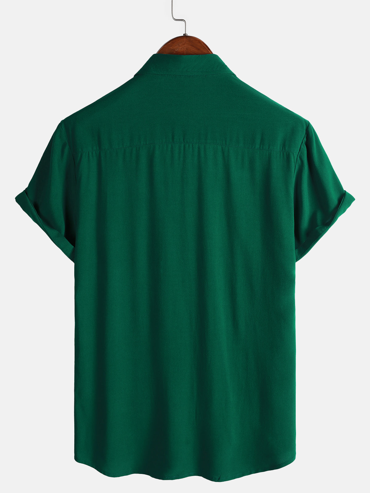 Casual Green Solid Color Summer Shirt