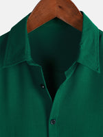 Casual Green Solid Color Summer Shirt