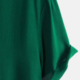 Casual Green Solid Color Summer Shirt