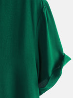 Casual Green Solid Color Summer Shirt