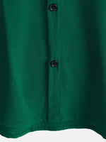 Casual Green Solid Color Summer Shirt