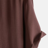 Casual Brown Solid Color Summer Shirt