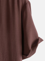 Casual Brown Solid Color Summer Shirt