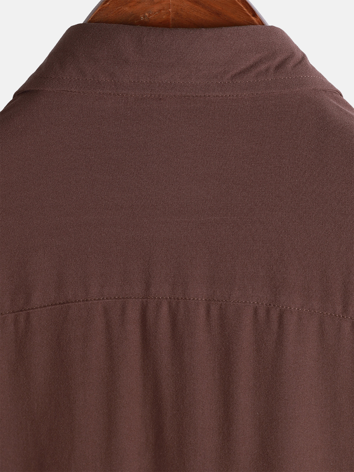 Casual Brown Solid Color Summer Shirt