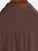 Casual Brown Solid Color Summer Shirt
