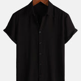 Casual Black Solid Color Summer Shirt