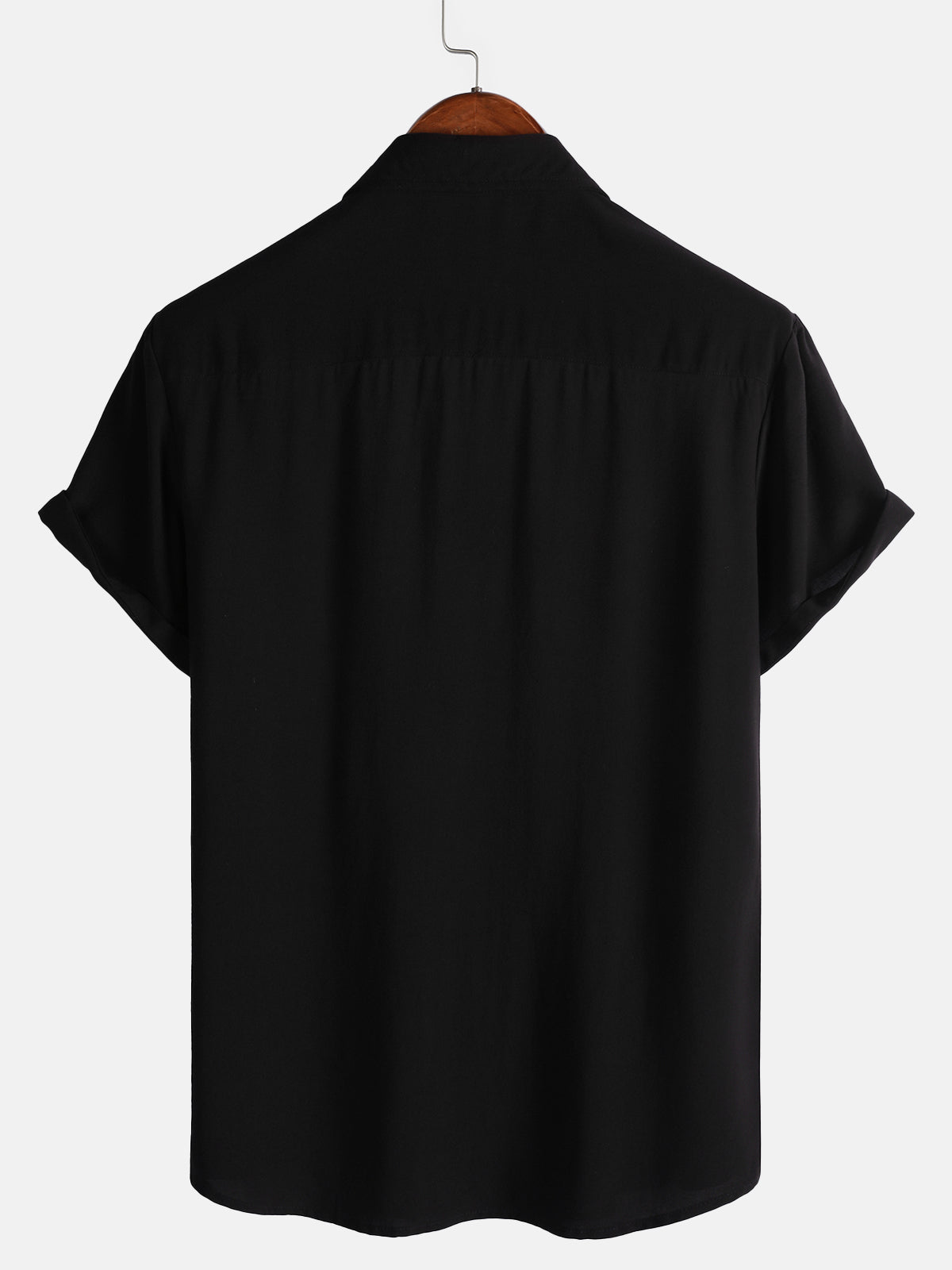 Casual Black Solid Color Summer Shirt