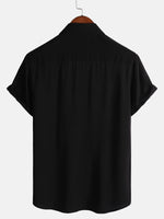 Casual Black Solid Color Summer Shirt