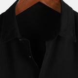 Casual Black Solid Color Summer Shirt