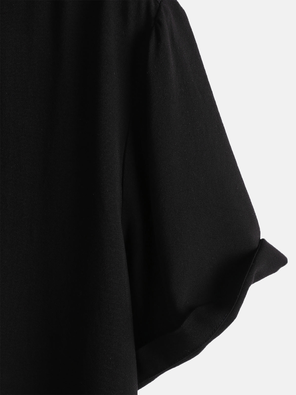 Casual Black Solid Color Summer Shirt