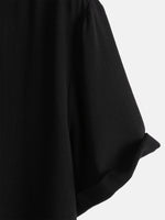 Casual Black Solid Color Summer Shirt