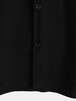 Casual Black Solid Color Summer Shirt