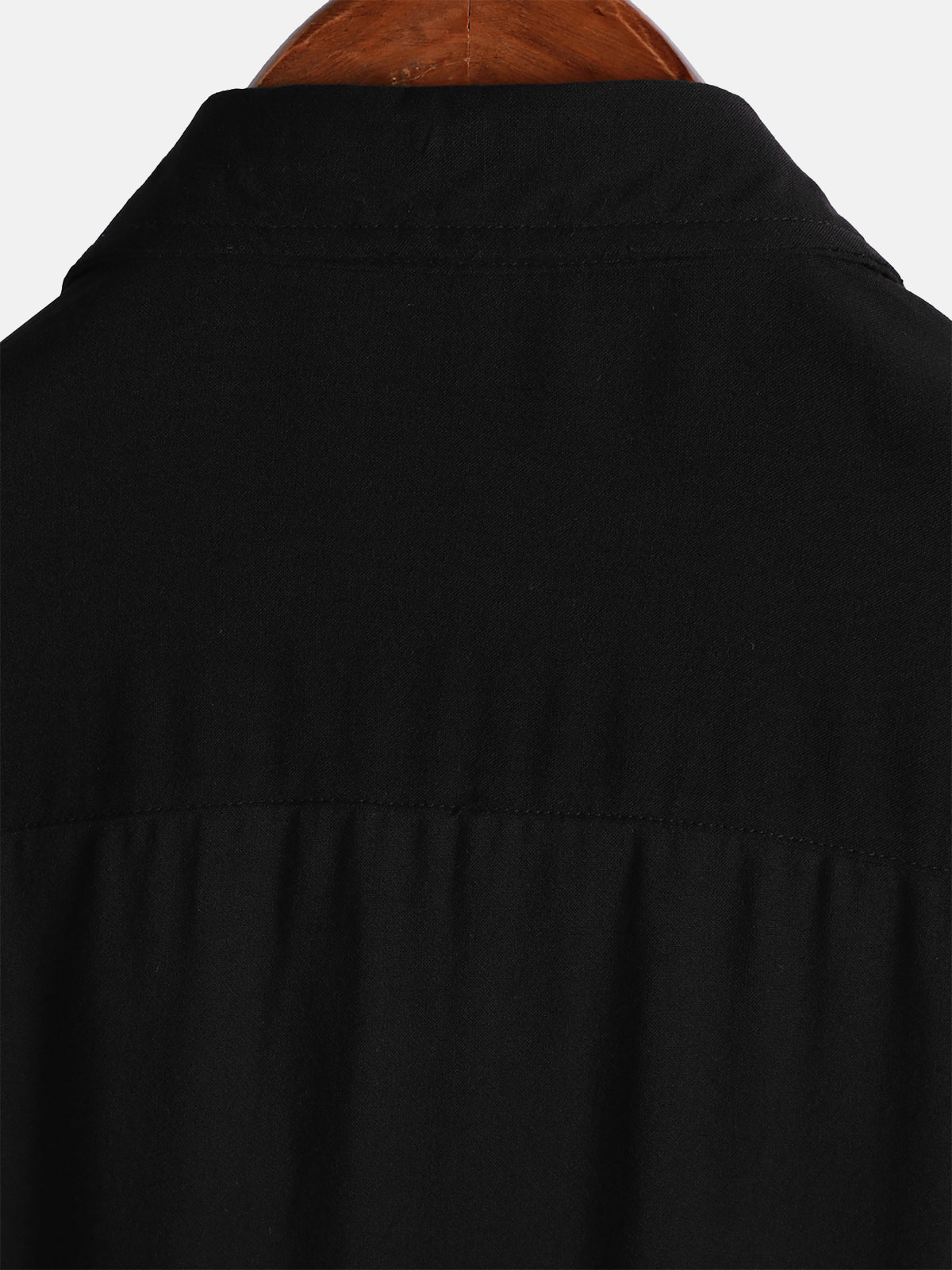 Casual Black Solid Color Summer Shirt