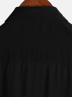 Casual Black Solid Color Summer Shirt