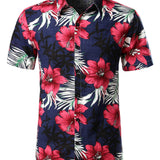 Men's Floral Cotton Short-Sleeve Shirt