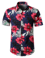Men's Floral Cotton Short-Sleeve Shirt