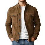 Suede jacket with buttons