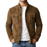 Suede jacket with buttons