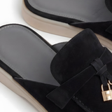 Black Suede Mediterranean Mules