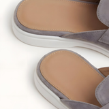 Light Gray Suede Mediterranean Mules
