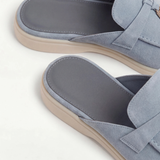 Mediterraneo Men's Suede Mules, Sky Blue